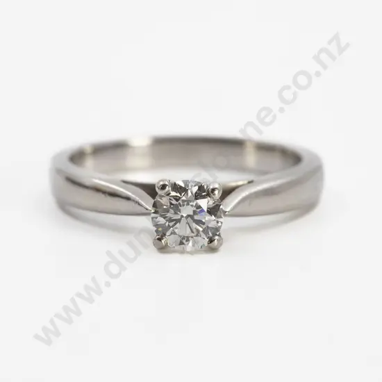 All Platinum Solitaire Diamond Ring
