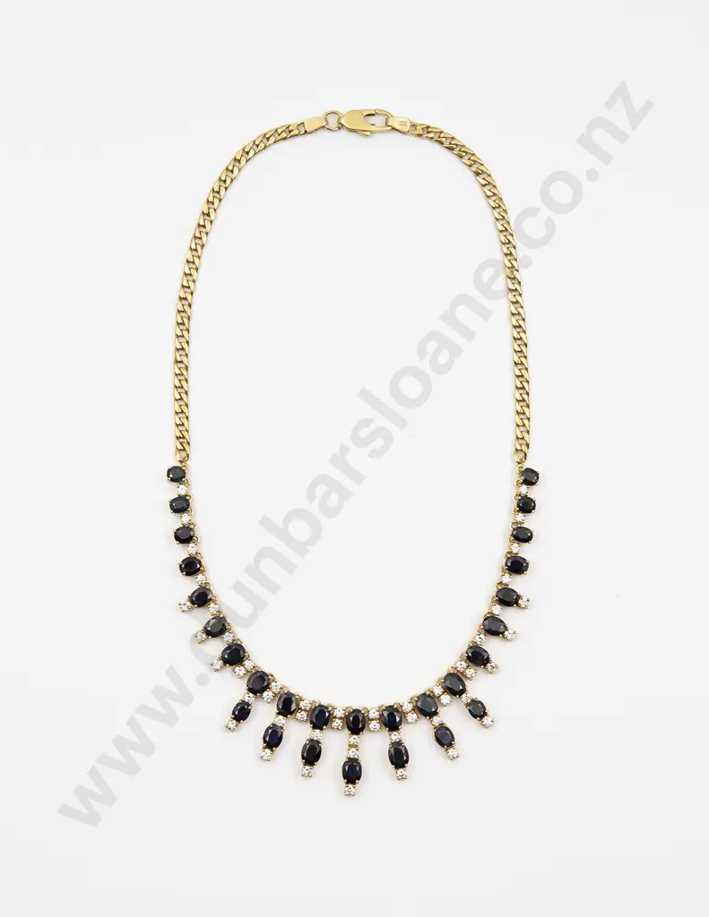18ct 77stone Sapphire and Diamond Necklace Image 1++