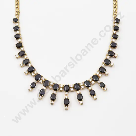 18ct 77stone Sapphire and Diamond Necklace