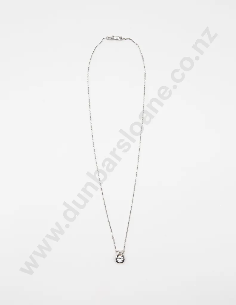 14ct Single Diamond Pendant on Chain Image 1++