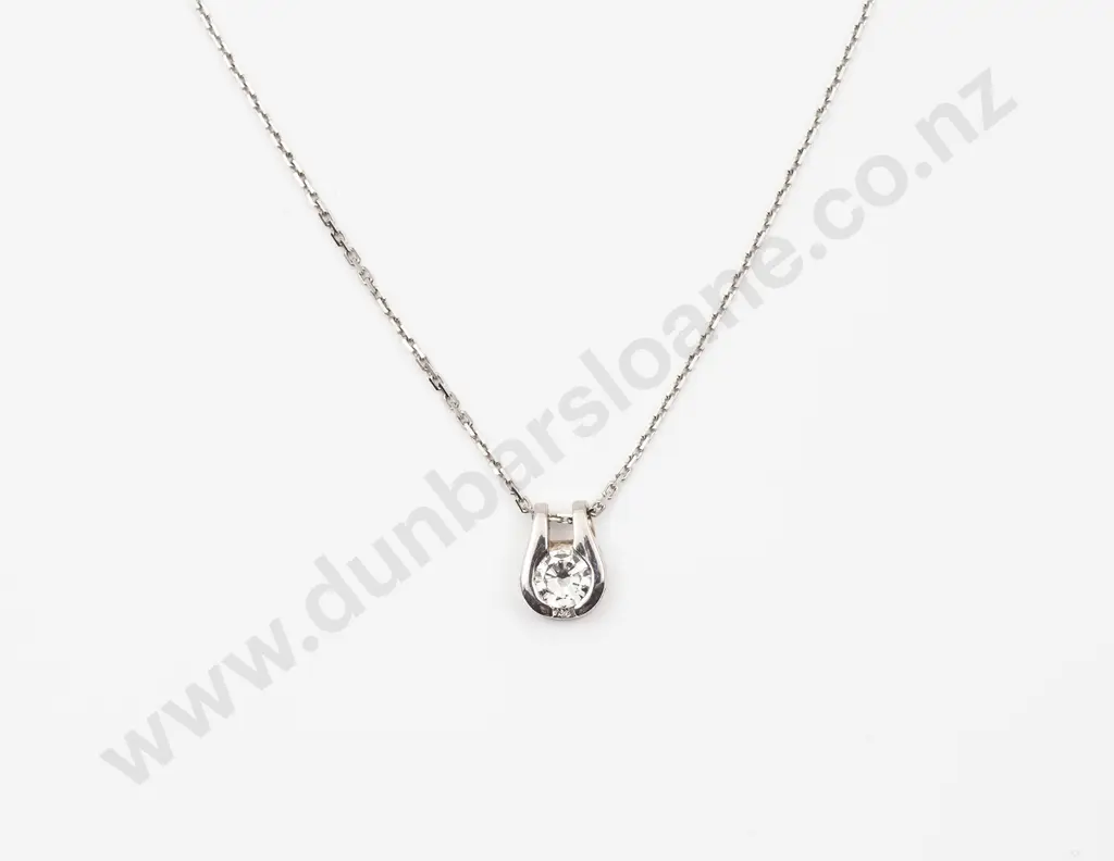 14ct Single Diamond Pendant on Chain Image 1++