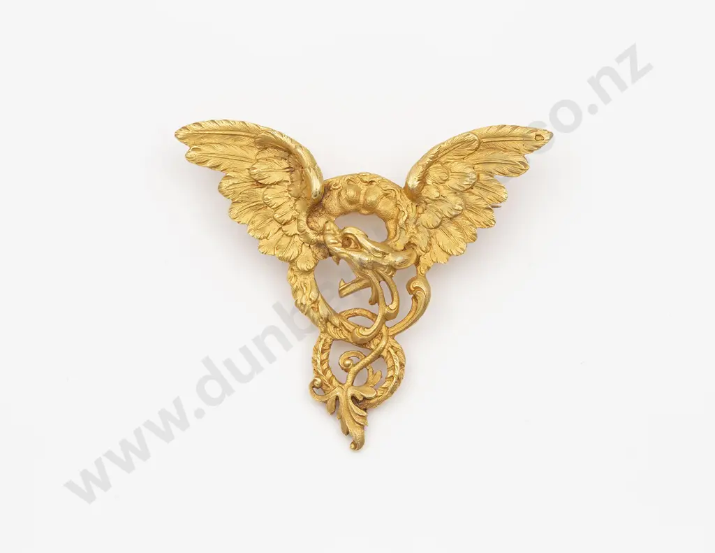 Antique 18ct Winged Dragon Brooch Image 1++