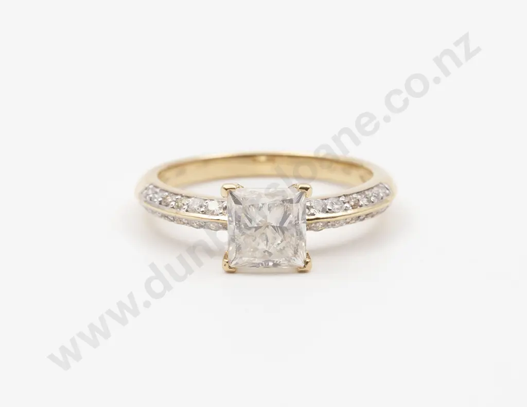 14ct Solitaire Champagne Diamond Ring Image 1++