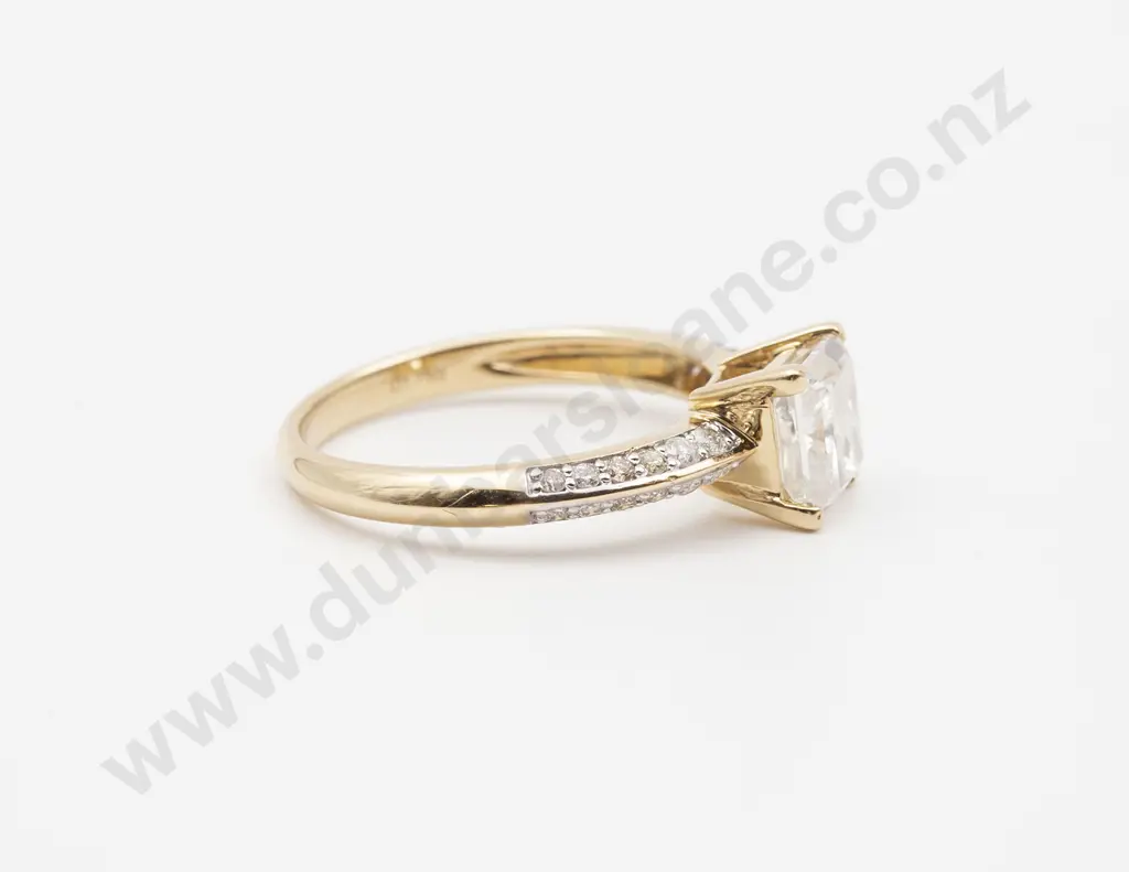 14ct Solitaire Champagne Diamond Ring Image 1++