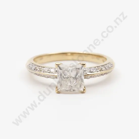 14ct Solitaire Champagne Diamond Ring
