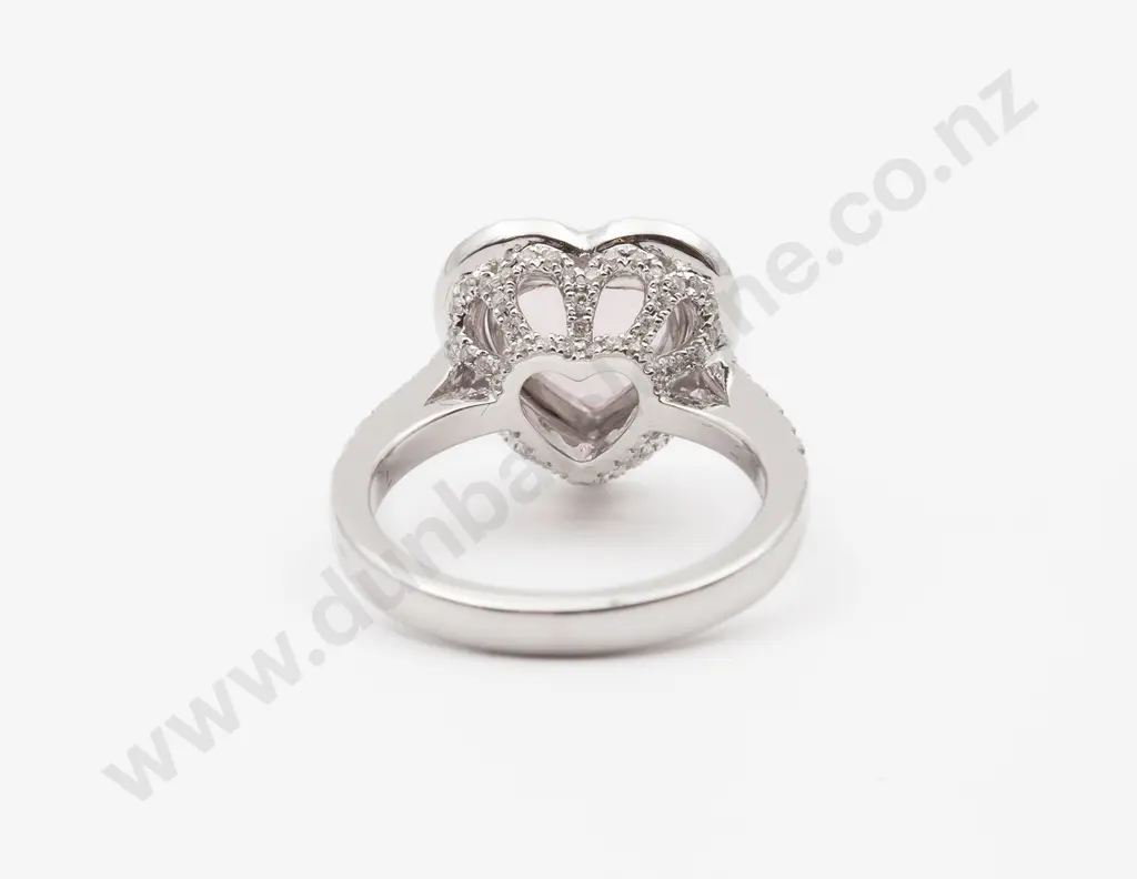 18ct White Gold Pink Morganite and Diamond Dress Ring Image 1++