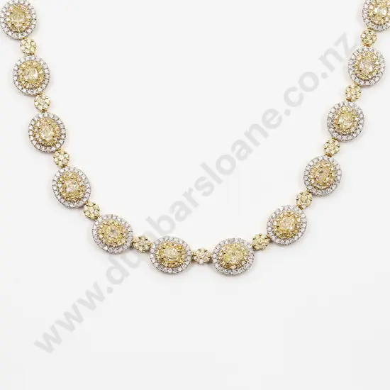 18ct Natural Fancy Light Yellow Diamond Necklace