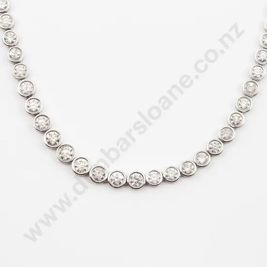14ct White Gold 106stone Diamond 'Riviera' Necklace