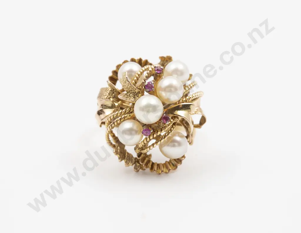 14ct Six Cultured Pearl Dress Ring Image 1++