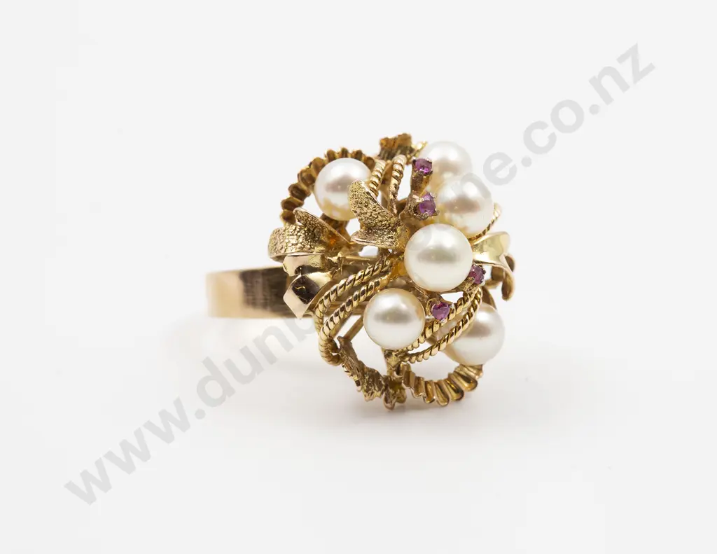 14ct Six Cultured Pearl Dress Ring Image 1++