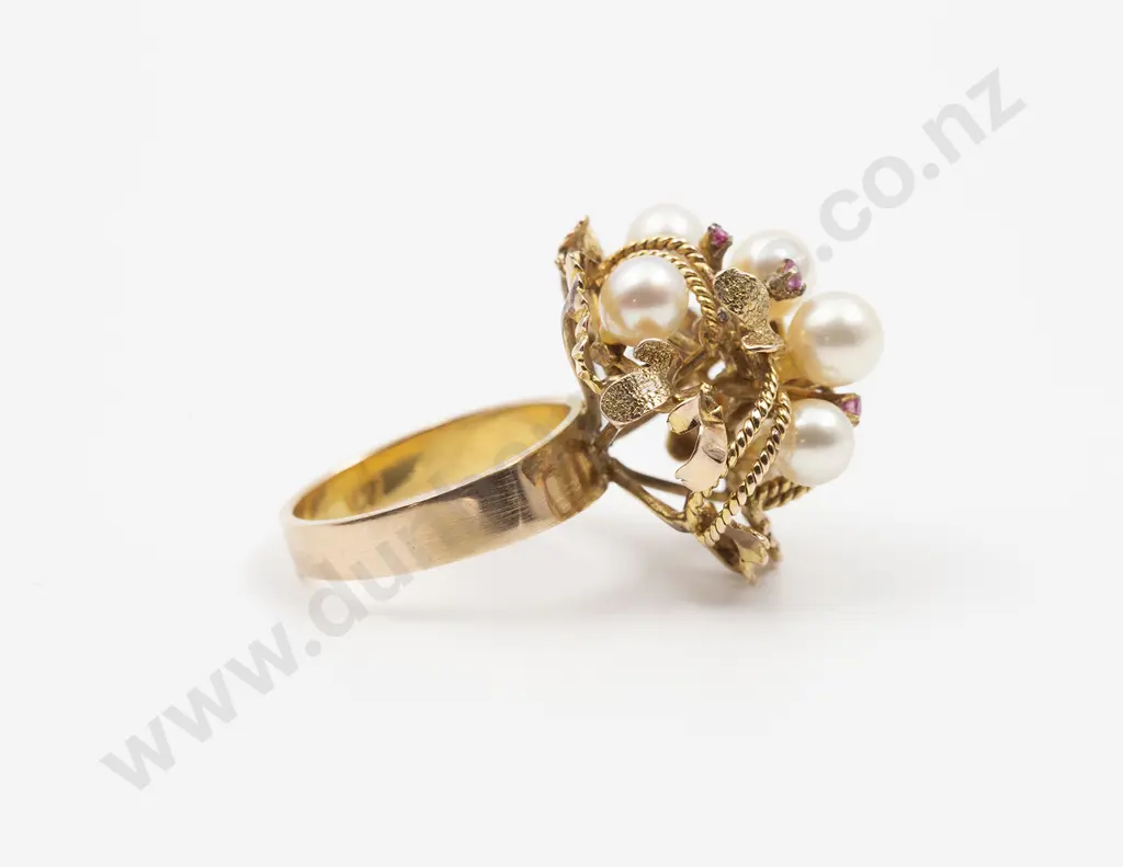 14ct Six Cultured Pearl Dress Ring Image 1++