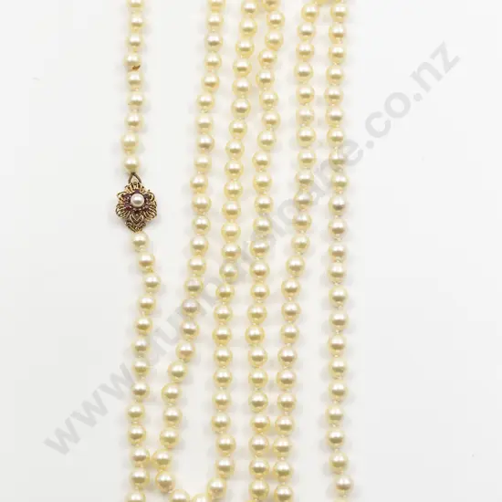 Single Strand Opera Length Uniform Cultured Pearl Necklace