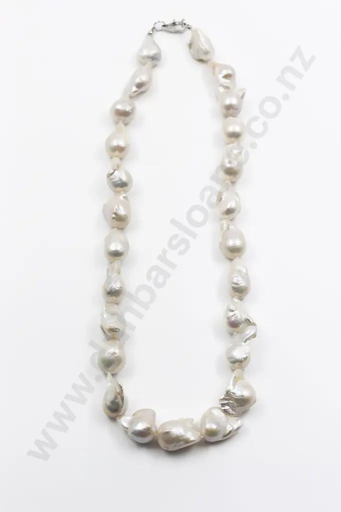 Single Strand White Keshi Pearl Necklace Image 1++