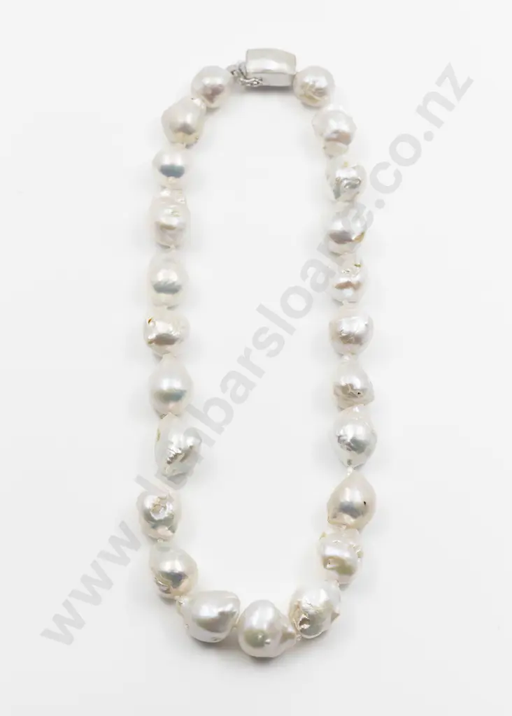 Single Strand White Keshi Pearl Necklace Image 1++