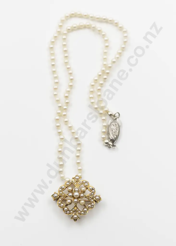 Victorian 15ct Pearl Brooch/Pendant Image 1++