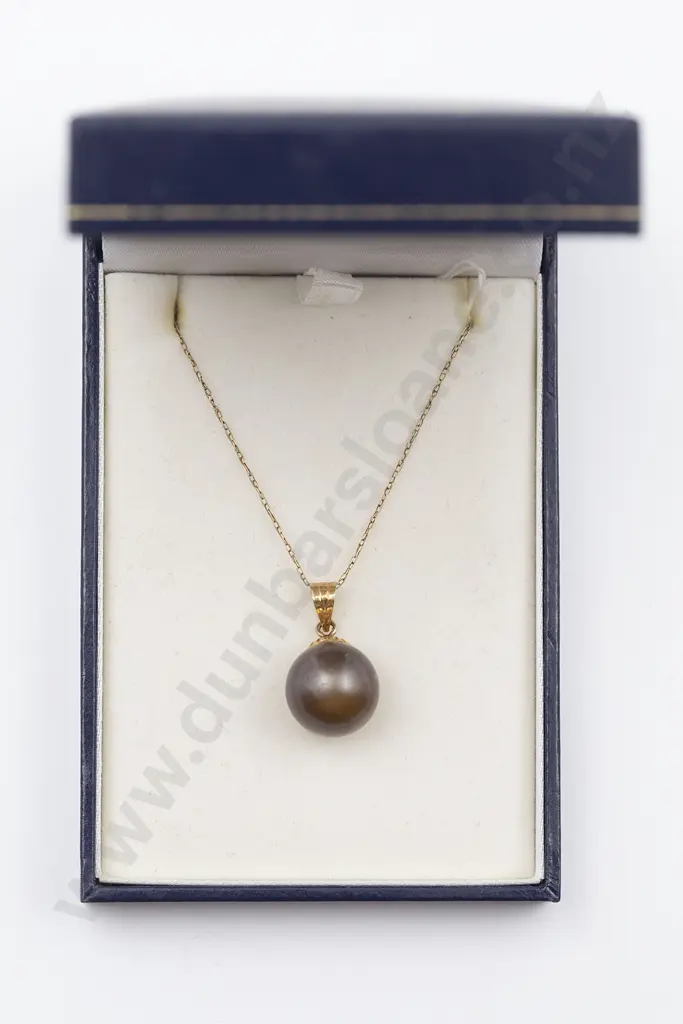 14ct Single Brown Cultured Pearl Pendant Image 1++