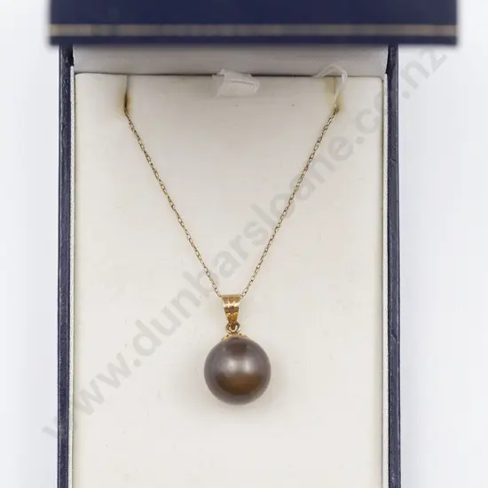 14ct Single Brown Cultured Pearl Pendant