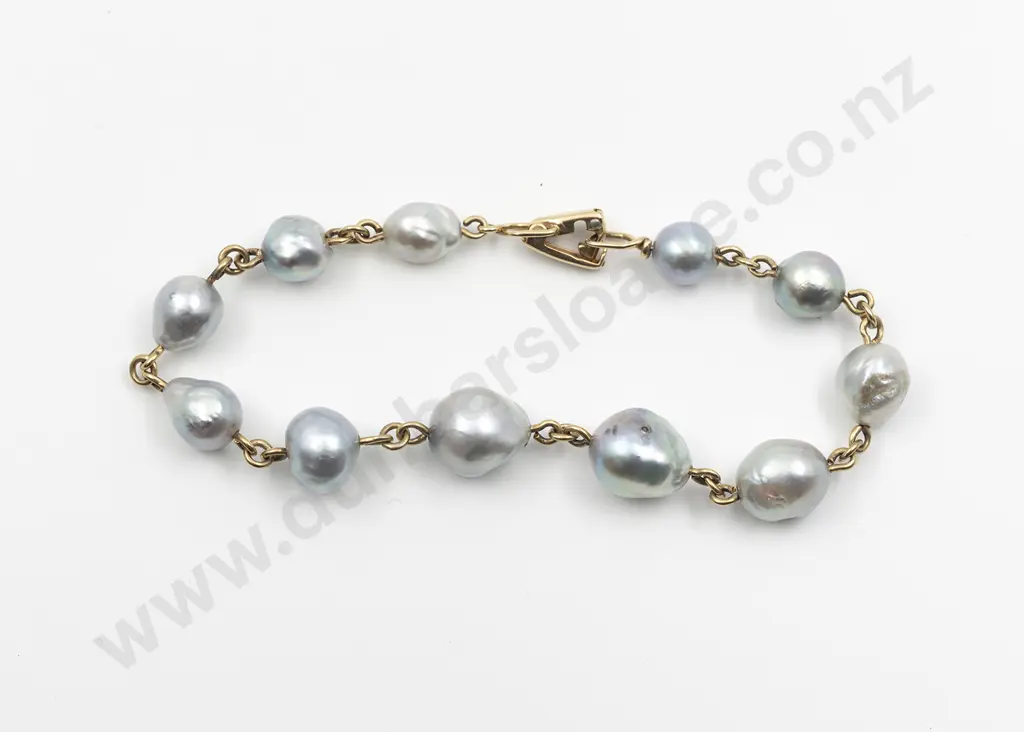 14ct Tahitian Baroque Pearl Bracelet Image 1++