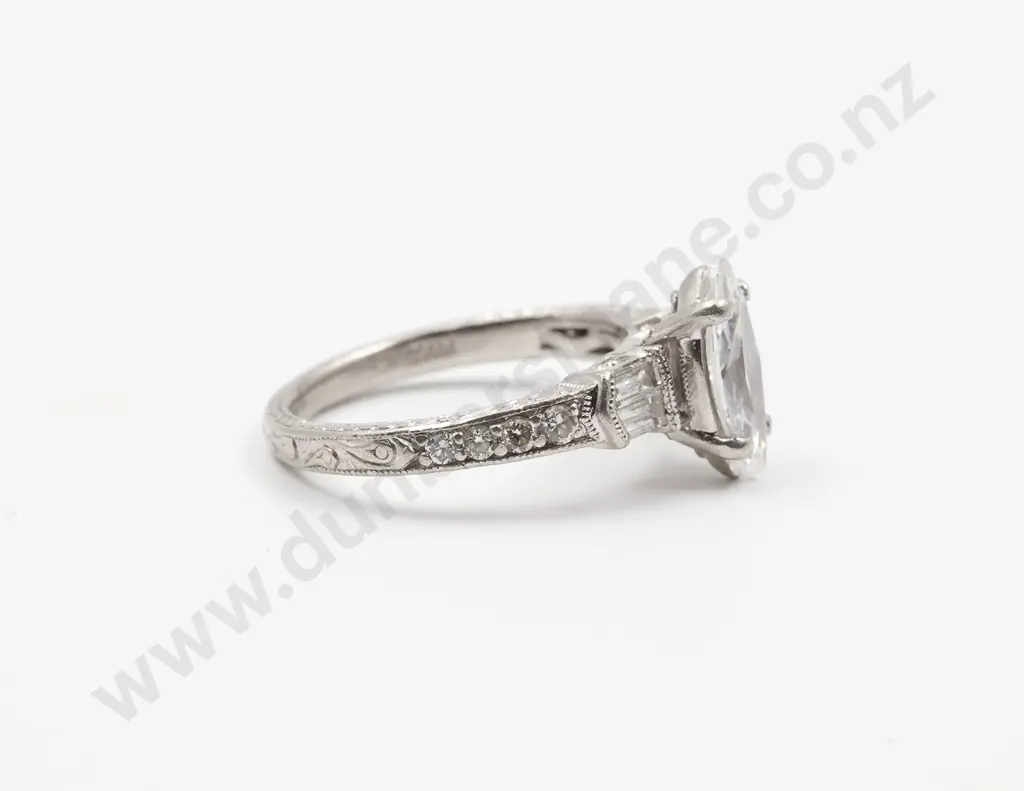 All Platinum Solitaire Diamond Ring Image 1++
