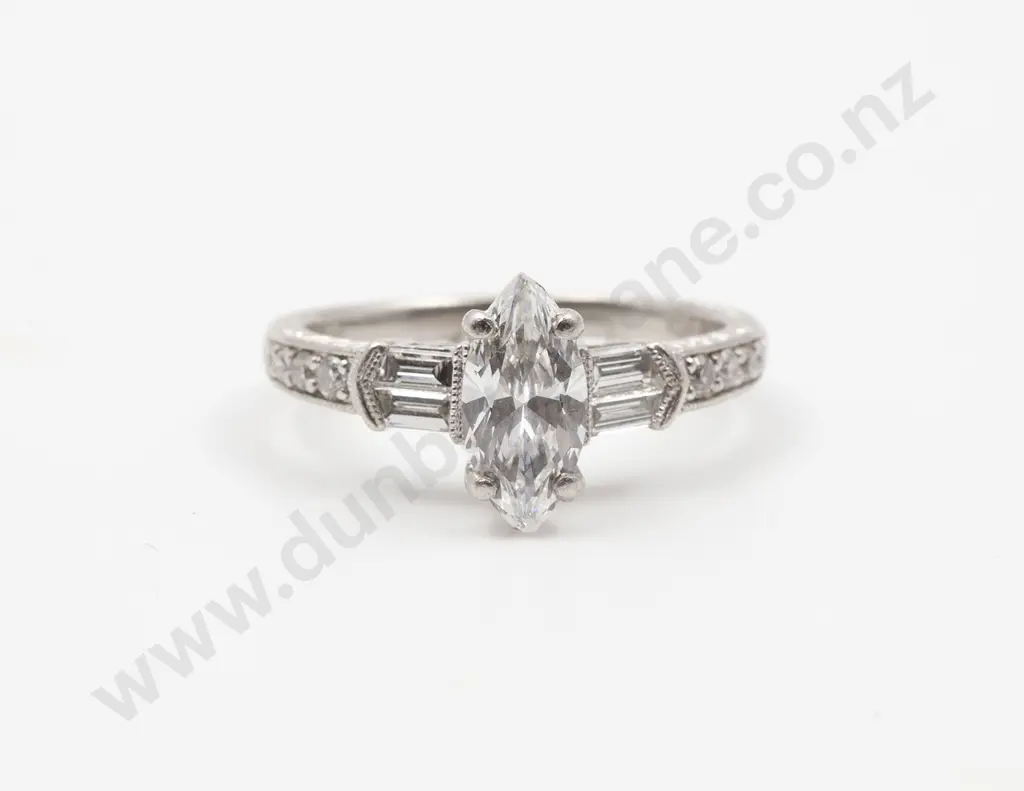 All Platinum Solitaire Diamond Ring Image 1++