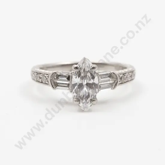All Platinum Solitaire Diamond Ring