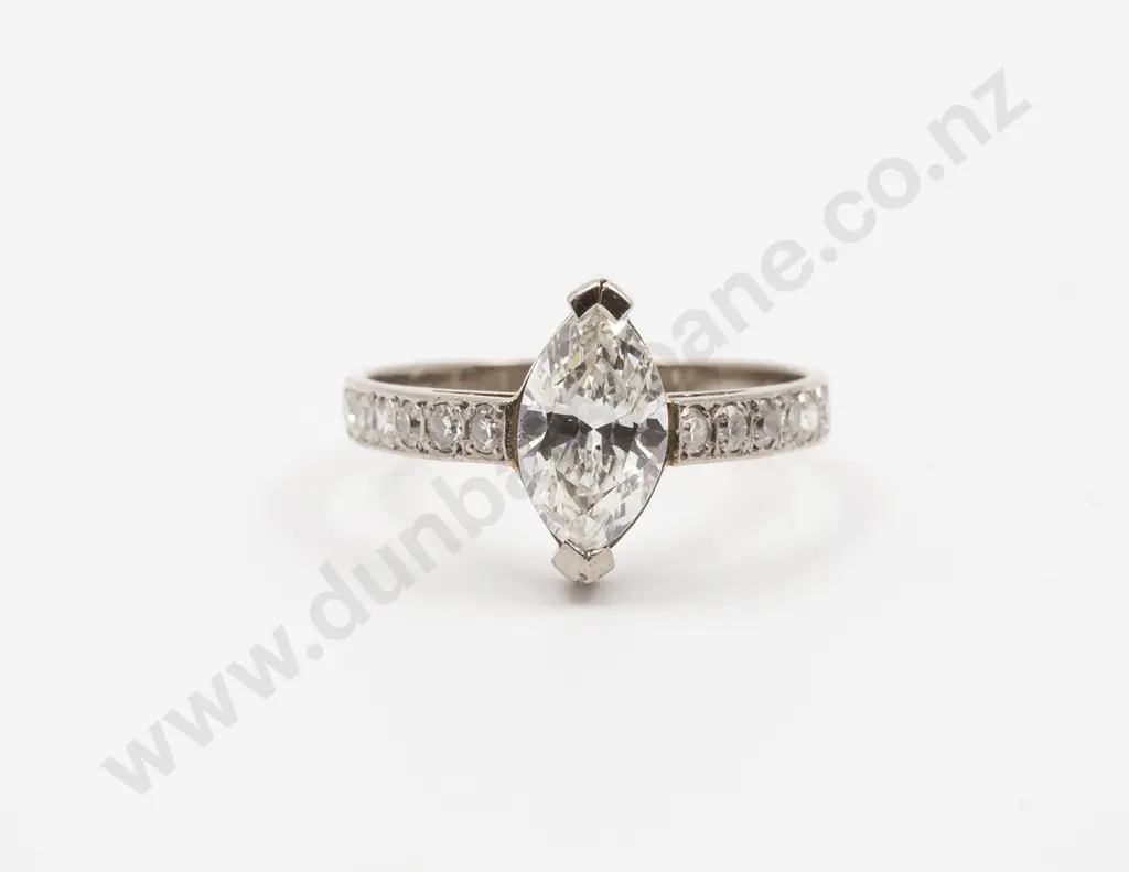 18ct White Gold Solitaire Diamond Ring Image 1++