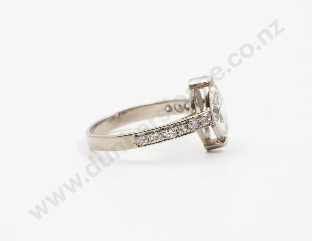 18ct White Gold Solitaire Diamond Ring Image 1++