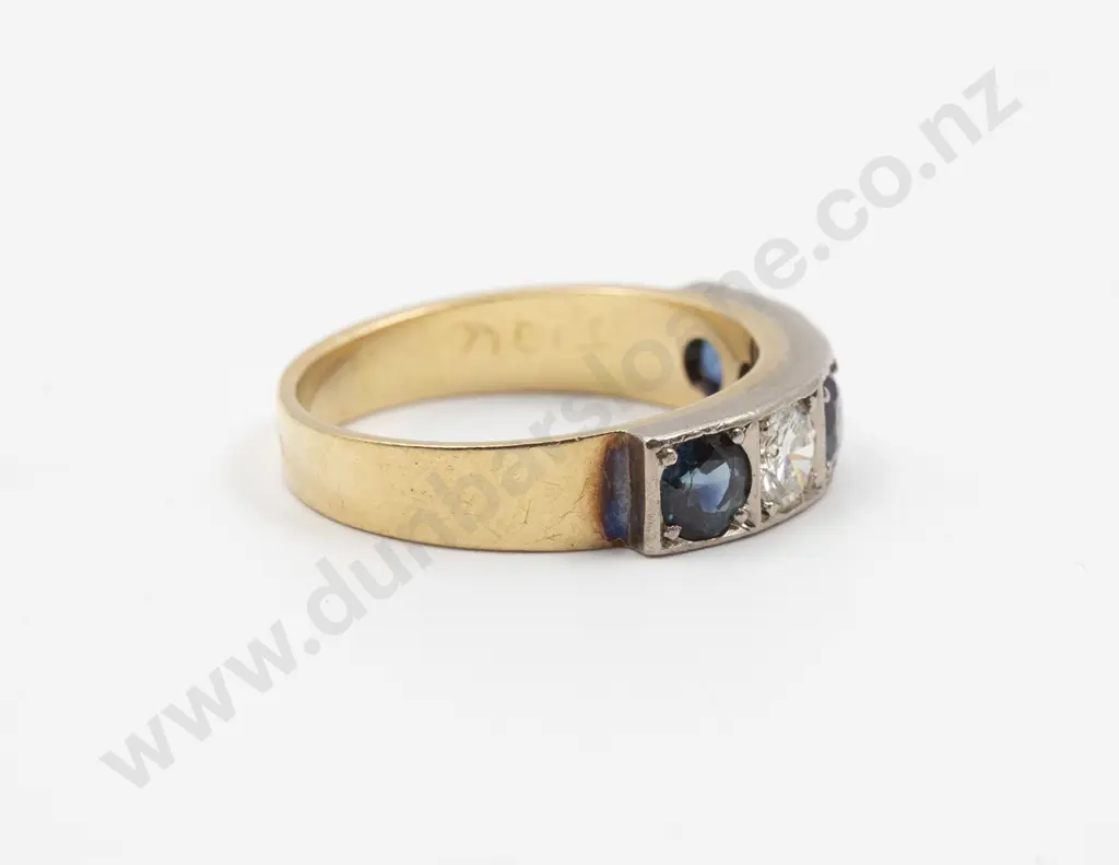 18ct Five Stone Sapphire and Diamond Eternity Band Image 1++