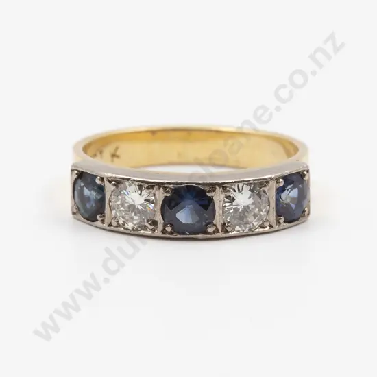 18ct Five Stone Sapphire and Diamond Eternity Band