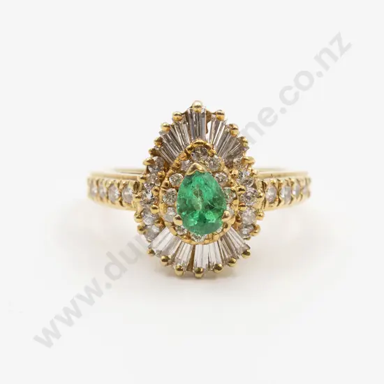 18ct 45stone Emerald & Diamond Cluster Ring