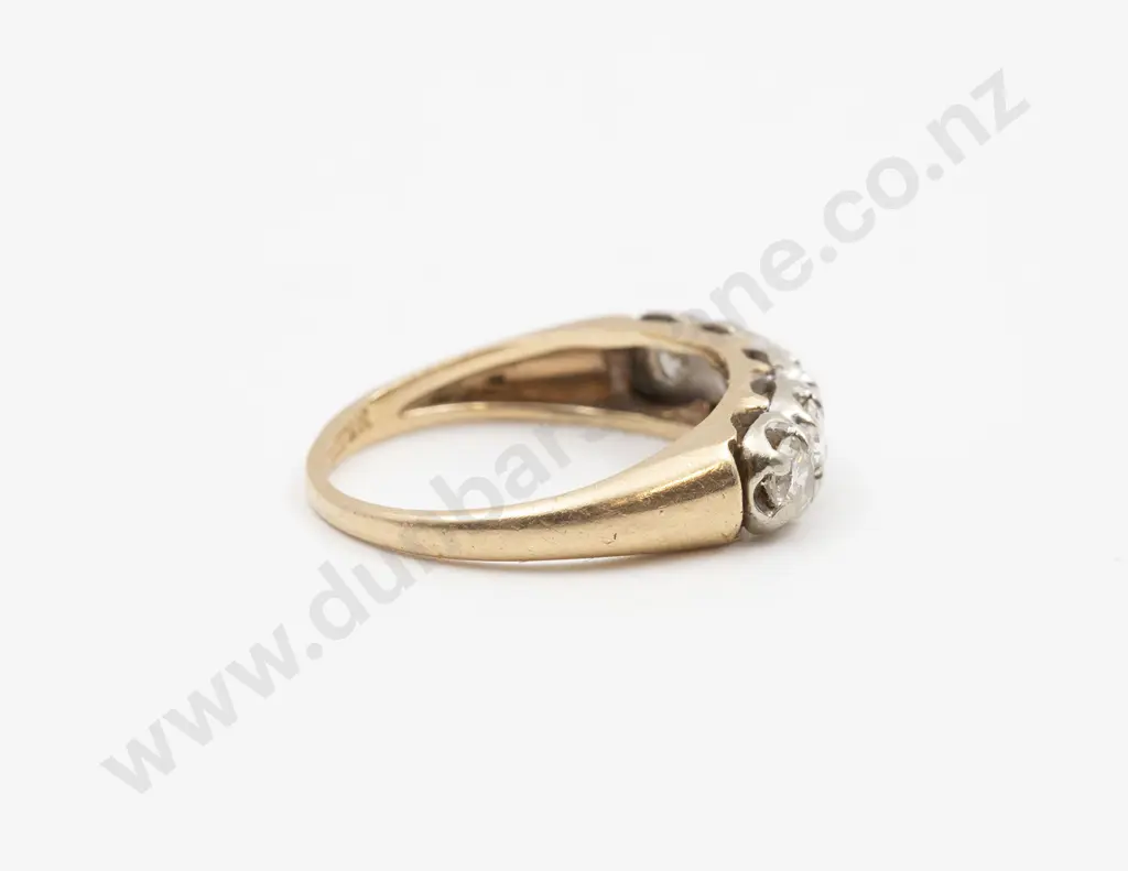 14ct Five Stone Diamond Bridge Ring Image 1++