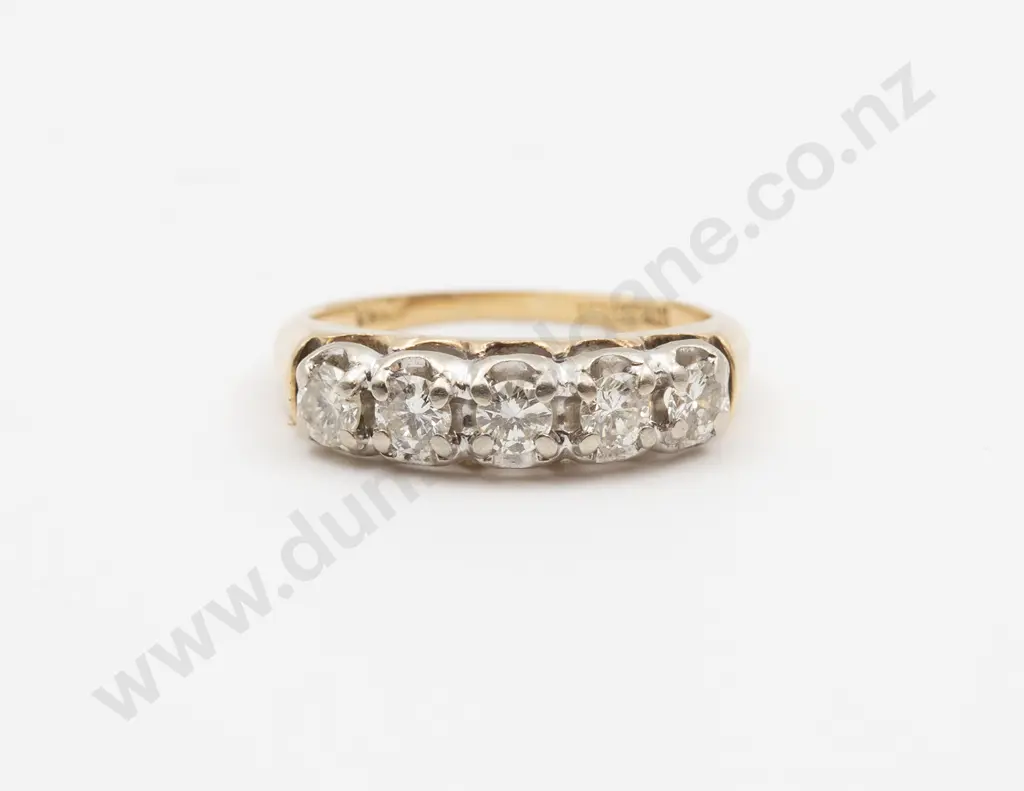 14ct Five Stone Diamond Bridge Ring Image 1++