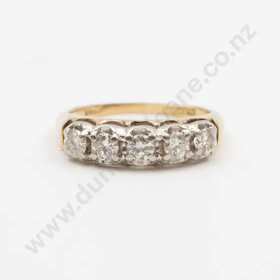 14ct Five Stone Diamond Bridge Ring