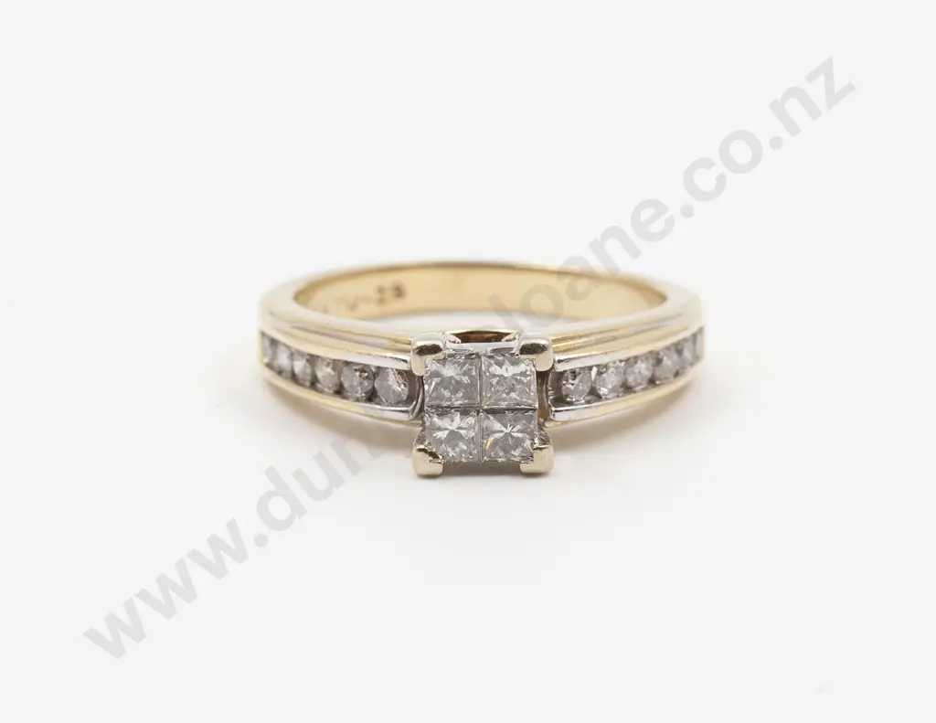 14ct 16stone Diamond Ring Image 1++