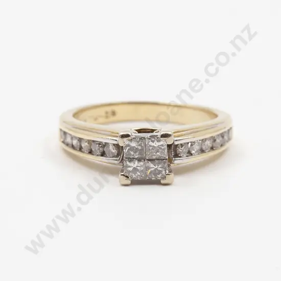 14ct 16stone Diamond Ring