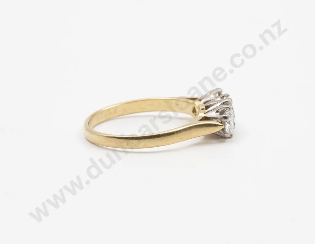 18ct Three Stone Diamond Bridge Ring Image 1++
