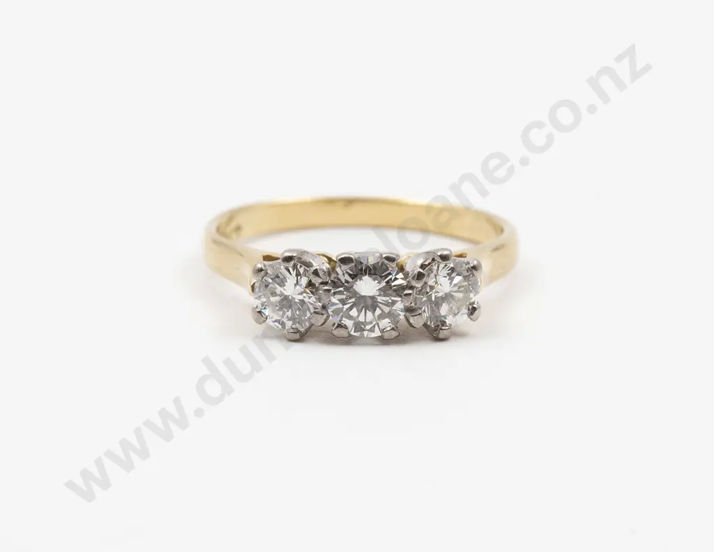 18ct Three Stone Diamond Bridge Ring Image 1++