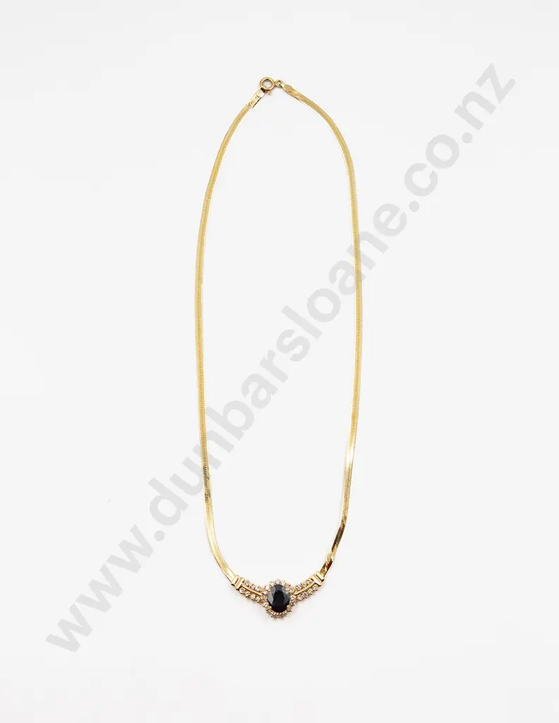 14ct 32stone Sapphire & Diamond Necklace Image 1++