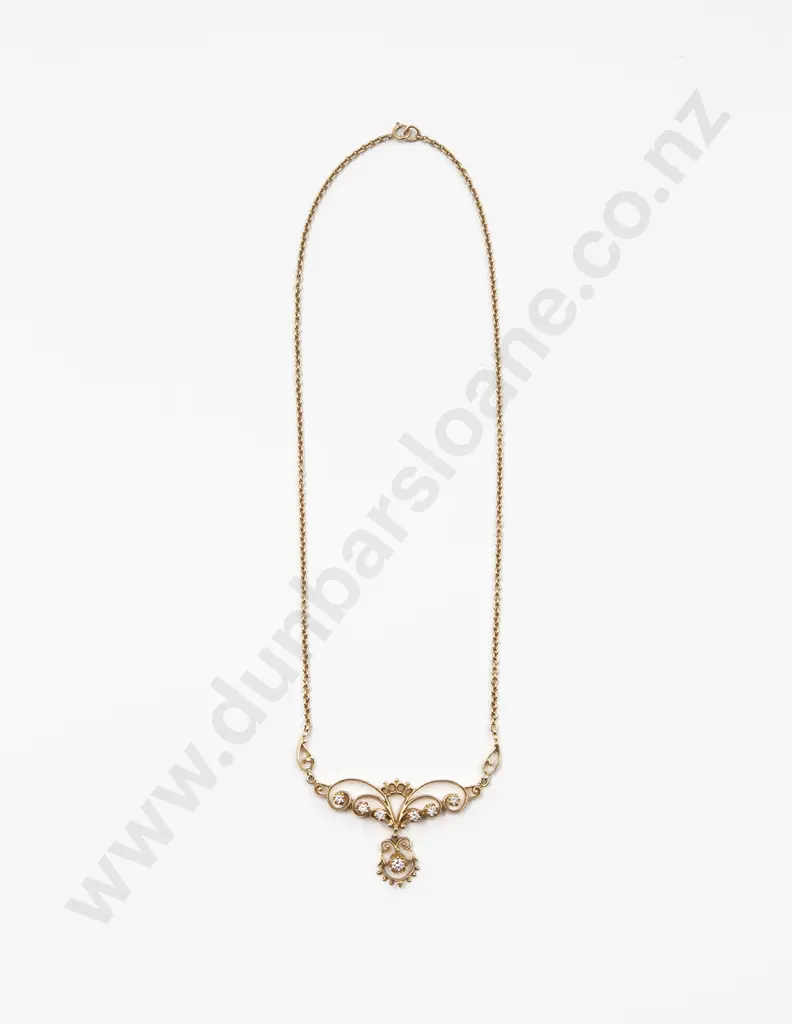 14ct Edwardian Style Diamond Necklet Image 1++