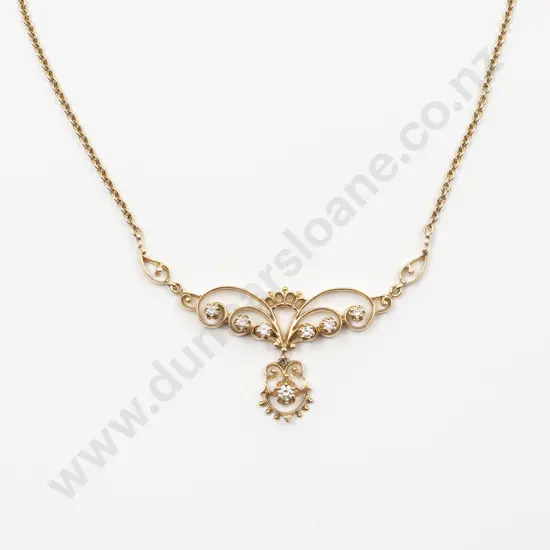 14ct Edwardian Style Diamond Necklet