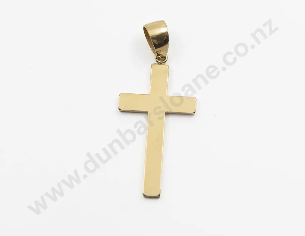 18ct Plain Cross Pendant Image 1++