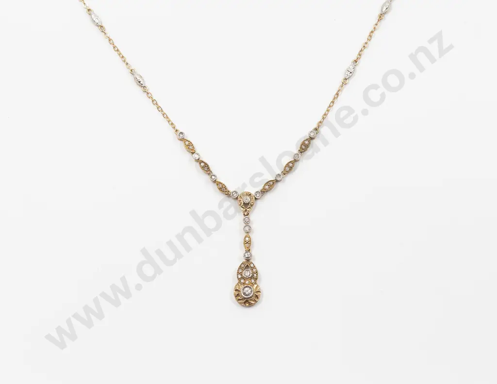14ct 36stone Diamond Diamond Necklet Image 1++