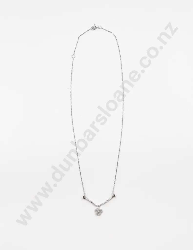 18ct White Gold 43stone Diamond Necklet Image 1++