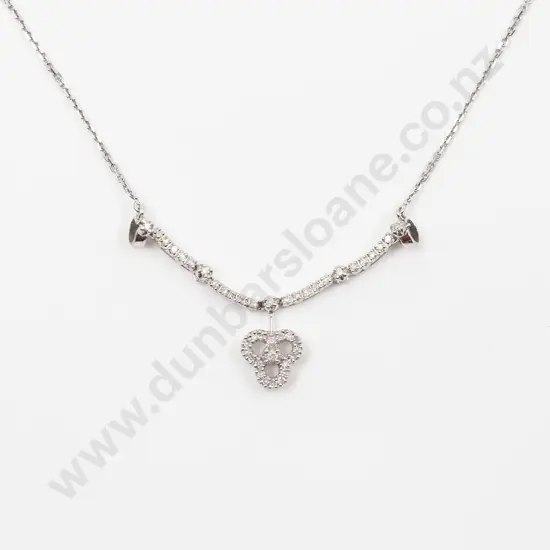 18ct White Gold 43stone Diamond Necklet