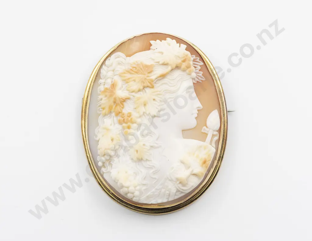 Victorian Grand Tour 15ct Framed Cameo Brooch Image 1++