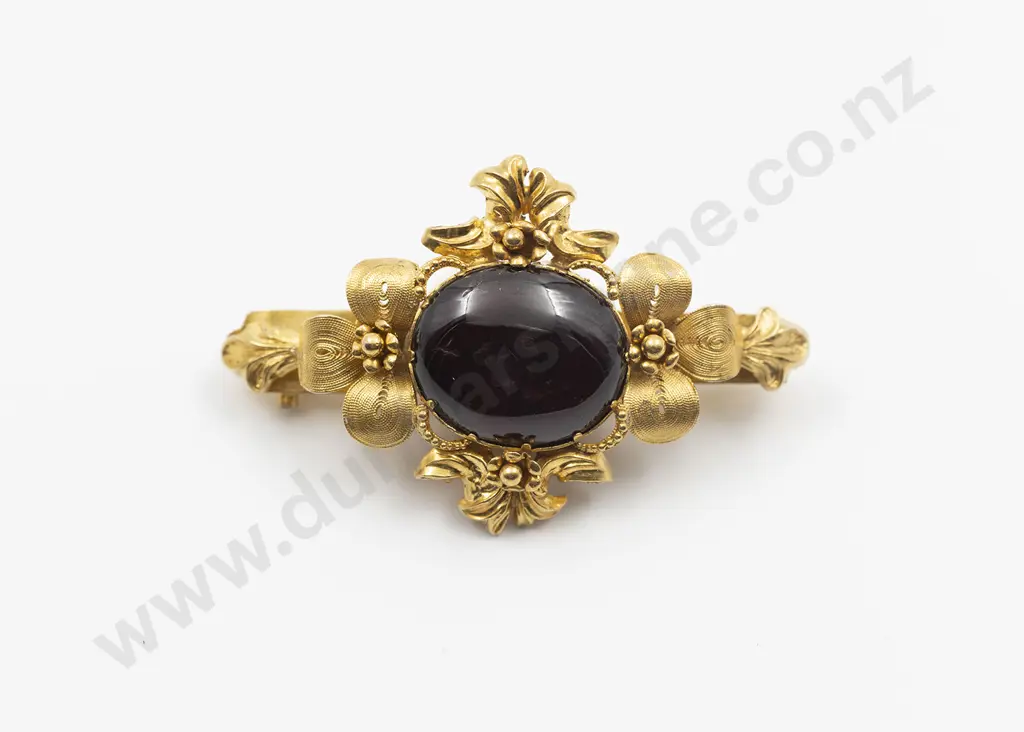 Mid C19th 18ct Garnet Brooch Image 1++