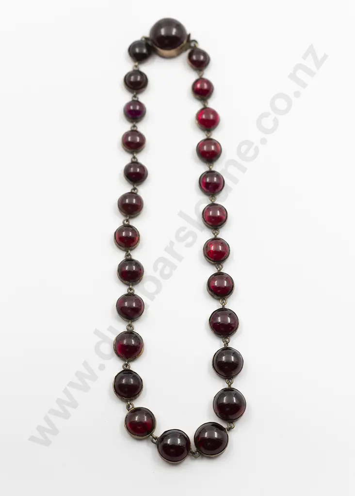 Victorian Gold Plated Garnet Necklace Image 1++
