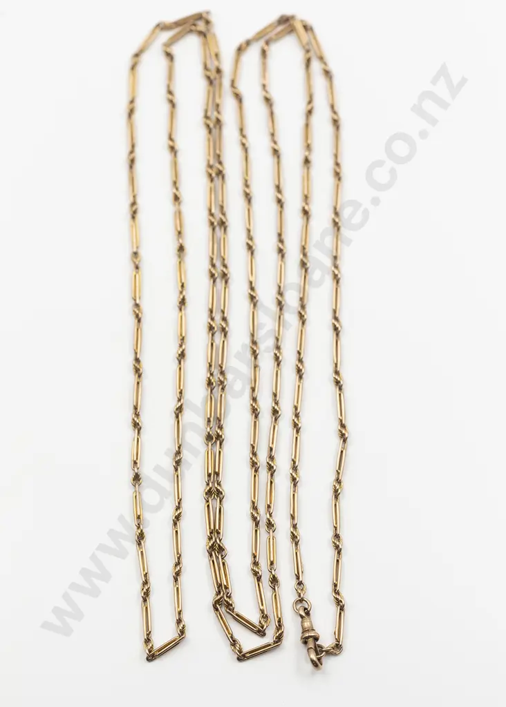 Victorian 9ct Fancy Rail Link Muff Chain Image 1++