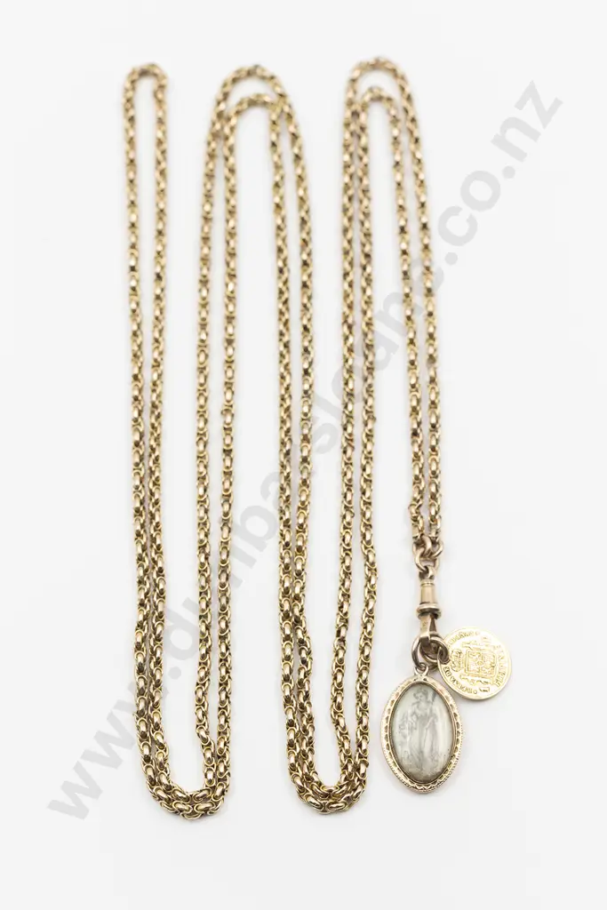 Victorian 9ct Fancy Trace Link Muff Chain Image 1++