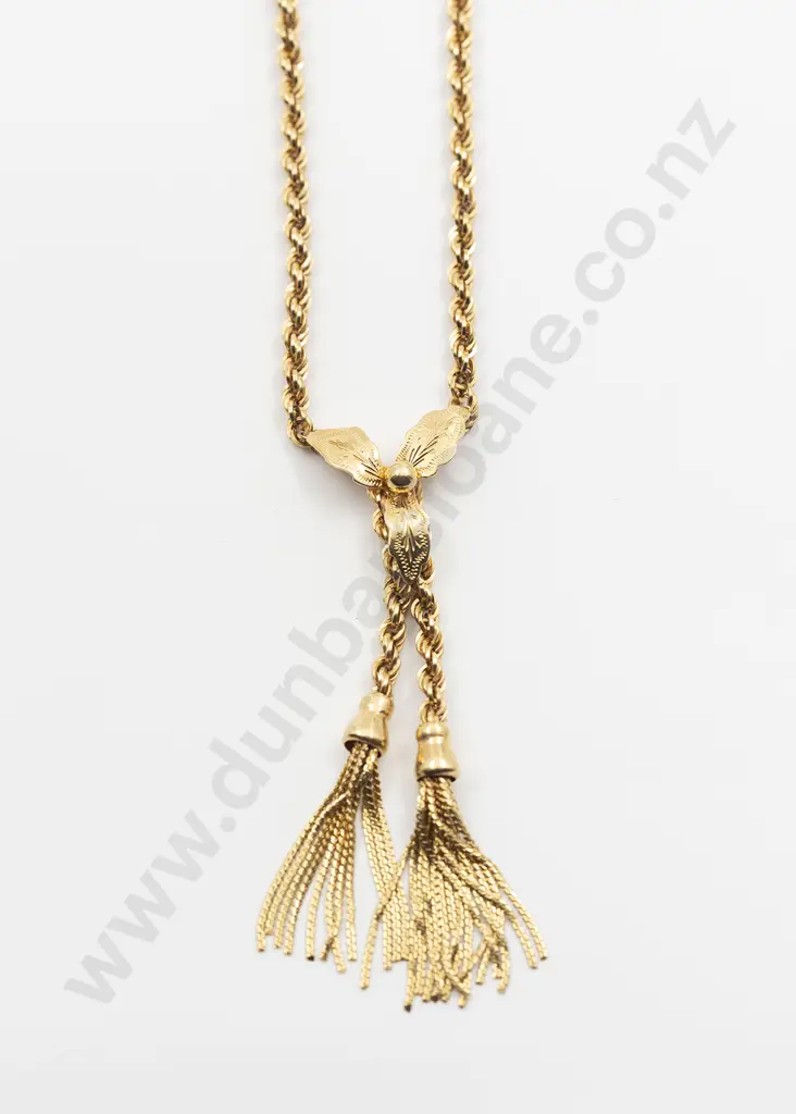 18ct Fancy Rope Twist Neck Chain Pendant Image 1++